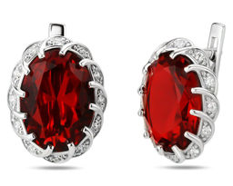 Серьги, синт.рубин, С1838