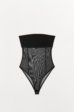 COMBINED TULLE BANDEAU BODYSUIT - Zara фото 3
