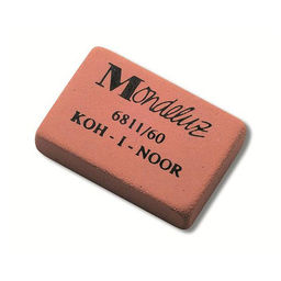 Цена за 5 шт. Ластик KOH-I-NOOR MONDELUZ 6811/60 (HB-6B) 31х21х8 мм, каучук, оранжевый