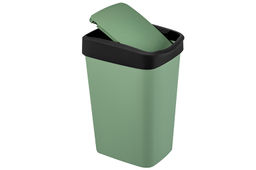Ведро для мусора с подвижной крышкой 10 л 23,5*19,5*33,7 см Тандем зеленый/черный (841045) - Elan gallery фото 8