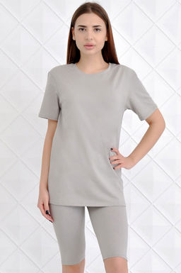 Арт. 5618 Костюм с бриджами 42-50 (5 шт) Цвет:верх-светло-серый, низ-светло-серый