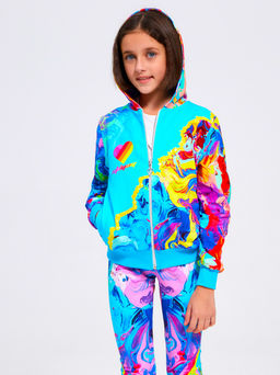 Толстовка "Краски",бирюзовый