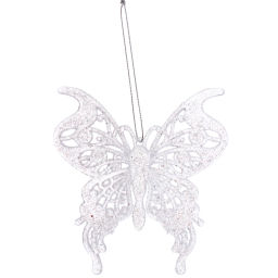Цена за 2 шт. Подвеска "Бабочка" 11*9 см, Белый