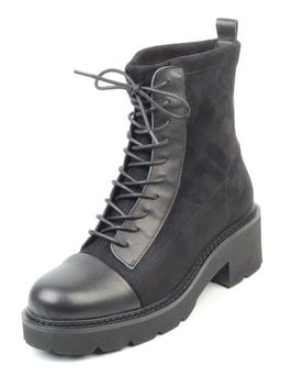 01-M03 BLACK Ботинки демисезонные женские (натуральная кожа, велюр, байка) - Фабричный китай фото 2