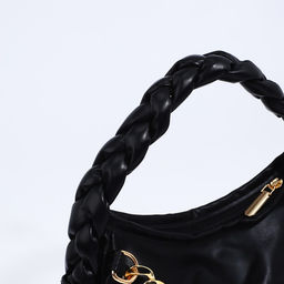 Сумка женская багет на молнии, 24×6×15.5 см, чёрная