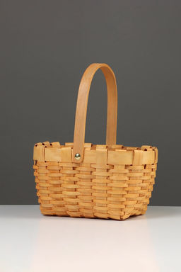 Корзина плетёная для хранения, 22×16×12 см, ручка h=15 см, ива, натуральный цвет, Greengo