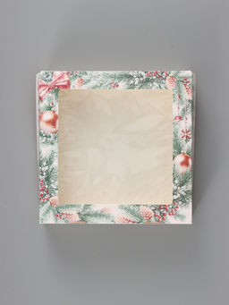 Цена за 5 шт. Коробка складная «Еловый венок», 20 × 20 × 4 см