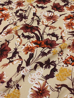 Креп-вискоза с эфф.жатости Музыка цветов цв.песочный, ш.1.4м, вискоза-100%, 120гр/м.кв