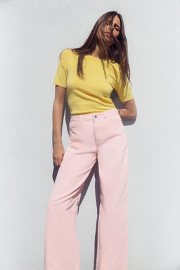 BASIC PLAIN KNIT SHORT SLEEVE TOP - Zara фото 24