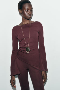 LONG SLEEVE INTERLOCK TOP - Zara фото 11