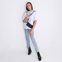 Сумка-багет на молнии, цвет черный - Simaland фото 9