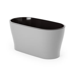 Горшок цветочный "Лея" 4л овальный двойной (с автополивом) (серый) М8591