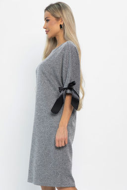 Платье с бантами Кайла (серое) П14873-10М