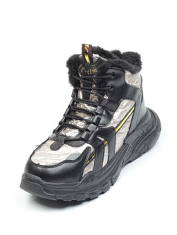 04-8525-3 BLACK Ботинки зимние женские (искусственные материалы)