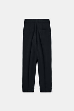 PLEATED TROUSERS WITH TURN-UP HEM - Zara фото 8