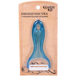 Цена за 5 шт. Овощечистка поперечная с керамическим лезвием, прозрачная ручка