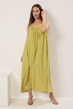 TRENDYOLMILLA Yag Yesili Genis Kesim Maxi Dokuma Elbise TWOSS25EL00051 фото 9