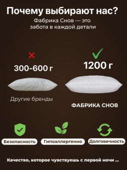 Подушка Hotel Line 70х70 (у/степ) микрофибра