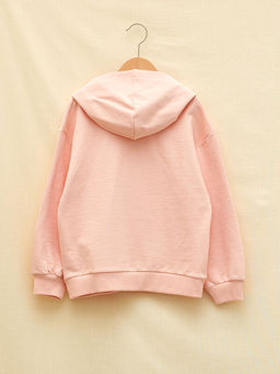 Kap??onlu Bask?l? Uzun Kollu K?z ?ocuk Sweatshirt - Waikiki фото 2