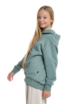 Толстовка с начесом оверсайз на молнии 22-5609 мятный - Mini maxi фото 9
