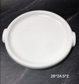 Тарелка круглая 26х24,5 см с ручками / E-23 /уп 19/