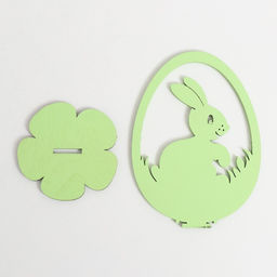 Цена за 4 шт. Декор Пасхальный Кролик 6,5х4,7х9,3 см (набор 2 детали) салатовый - Simaland фото 5
