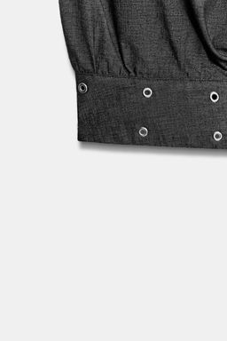 LINEN BLEND BUCKLE STUD TOP - Zara фото 8