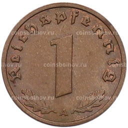 Монета 1 рейхспфенниг 1939 года A Германия
