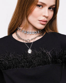 Футболка с перьями страуса, 95% хлопок, 5% лайкра - Sahar art lab фото 3