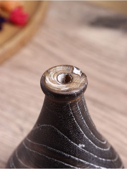 Ваза для сухоцветов «Агата», 11×11×14 см, дерево джати, тёмно-коричневая