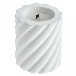 Свеча "Джейн" д7см, h8,5см, парафин, в подсвечнике из гипса, белый, время горения 23 часа (Россия)