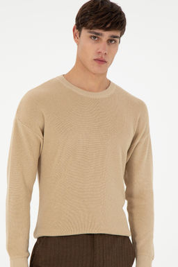 Erkek Regular Fit Bisiklet Yaka Kum Basic Kazak - U.s. polo assn фото 3