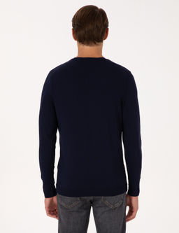 Lacivert Slim Fit Bisiklet Yaka Triko Kazak - Pierre cardin фото 5