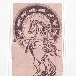 Полотенце махровое 6с102.411ж1 Гороскоп-лошадь(т.с.мальв1) 67х150см