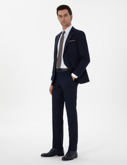 Lacivert Slim Fit Tak_m Elbise - Cacharel фото 4