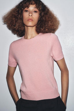 100% WOOL SHORT SLEEVE TOP
