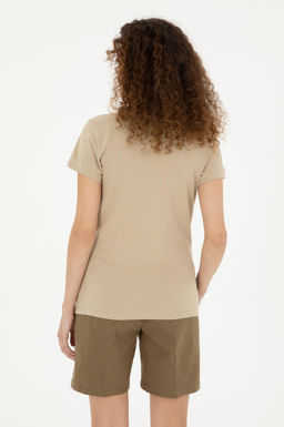 U. S. Polo Assn / Женская базовая футболка светло-хаки - U.s. polo assn фото 12