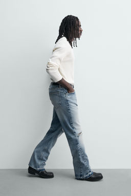 JEANS FLARE FIT ROTOS / Azul medio - Zara фото 6
