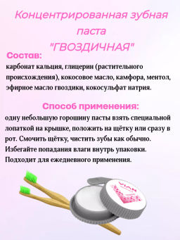 Концентрированная зубная паста VIAN "ГВОЗДИЧНАЯ", 25 г