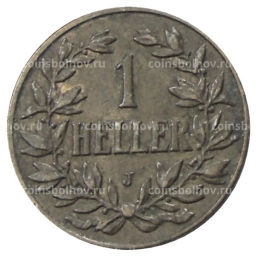 Монета 1 геллер 1913 года J Германская Восточная Африка