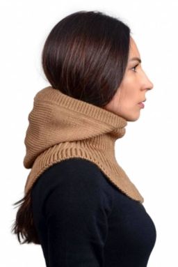 Шапка-капюшон с воротником-манишка 3 в 1, цвет бежевый