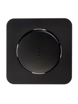 Выключатель, серия Circular, 10 А, одноклавишный, с подсветкой, скрытый монтаж, чёрный