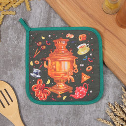 Прихватка Этель Самовар 19х19 см, 100% хл, ватин 250 г/м2