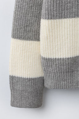 STRIPED KNIT POLO SWEATER - Zara фото 4