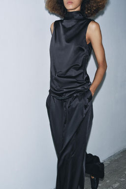 ZW COLLECTION SATIN TROUSERS WITH DARTS - Zara фото 4
