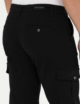 Siyah Slim Fit Kanvas Pantolon