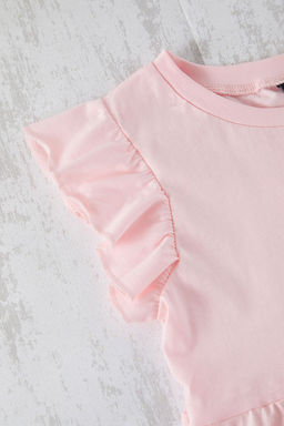 Pembe K?z Cocuk Kollar? F?rf?r Detayl? Basic Orme Elbise TKDSS25EL00016 - Trendyolmilla фото 2