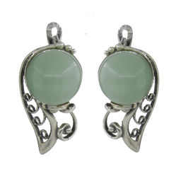 Серьги Грейс авантюрин, круглые