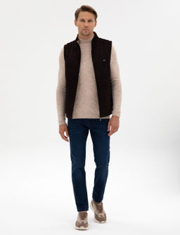 Kahverengi Suni Deri Ceket - Pierre cardin фото 3