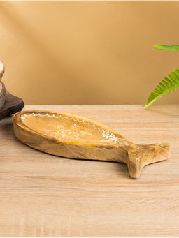 Блюдо в форме рыбки «Пряник», 25.5×10×2 см, дерево манго